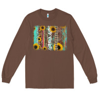 Chestnut aztec leopard turquoise sunflower background Long Sleeve Tee - RanaPortraitStore