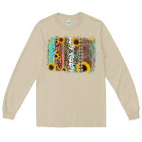 Mushroom aztec leopard turquoise sunflower background Long Sleeve Tee - RanaPortraitStore