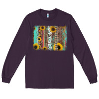 Plum aztec leopard turquoise sunflower background Long Sleeve Tee - RanaPortraitStore
