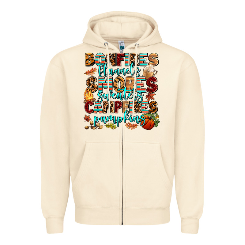 Bonfires Flannels Smores Zipper Hoodie by AdoDesignShop | Teevron