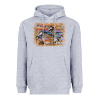 Heather Grey aztec leopard cowhide wood western background Heavyweight Hoodie - AdoDesignShop