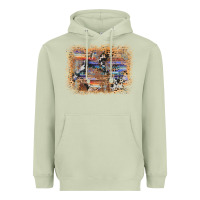 Matcha aztec leopard cowhide wood western background Heavyweight Hoodie - AdoDesignShop