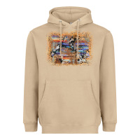 Mushroom aztec leopard cowhide wood western background Heavyweight Hoodie - AdoDesignShop