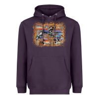 Plum aztec leopard cowhide wood western background Heavyweight Hoodie - AdoDesignShop
