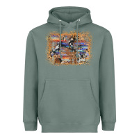 Sage aztec leopard cowhide wood western background Heavyweight Hoodie - AdoDesignShop