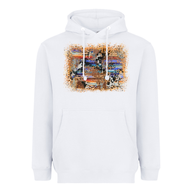 Aztec Leopard Cowhide Wood Western Background Heavyweight Hoodie by AdoDesignShop | Teevron