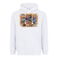 White aztec leopard cowhide wood western background Heavyweight Hoodie - AdoDesignShop