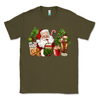 Army Green santa coffee cups christmas Classic Tee - CowGirlArtShop