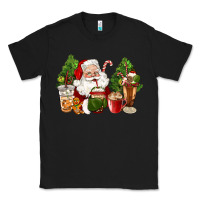 Black santa coffee cups christmas Classic Tee - CowGirlArtShop