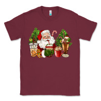 Burgundy santa coffee cups christmas Classic Tee - CowGirlArtShop