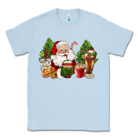 Dusty Blue santa coffee cups christmas Classic Tee - CowGirlArtShop
