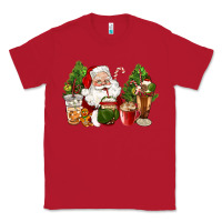 Red santa coffee cups christmas Classic Tee - CowGirlArtShop