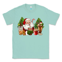 Seafoam santa coffee cups christmas Classic Tee - CowGirlArtShop