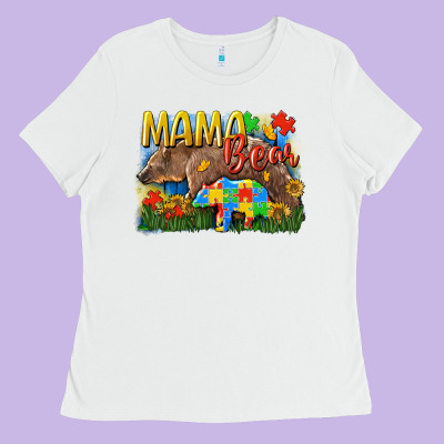 Mama Bear Autism Ladies Tee Designed By Cowgirlartshop