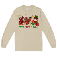 Mushroom Peace Love Elf Christmas Long Sleeve Tee - BundleAndBundleShop