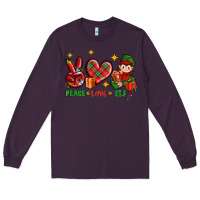 Plum Peace Love Elf Christmas Long Sleeve Tee - BundleAndBundleShop