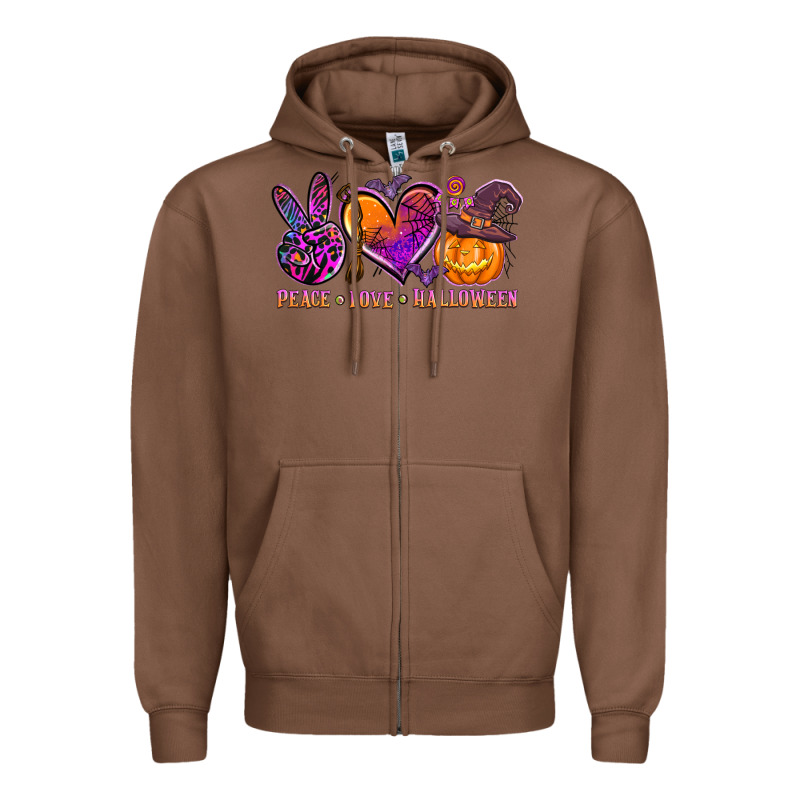 Peace Love Halloween Zipper Hoodie by AdoDesignShop | Teevron
