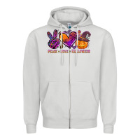 Dove Grey peace love halloween Zipper Hoodie - AdoDesignShop