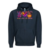 Navy peace love halloween Zipper Hoodie - AdoDesignShop