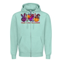 Seafoam peace love halloween Zipper Hoodie - AdoDesignShop
