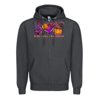 Smoke peace love halloween Zipper Hoodie - AdoDesignShop