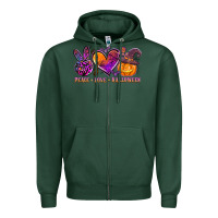 Sports Green peace love halloween Zipper Hoodie - AdoDesignShop
