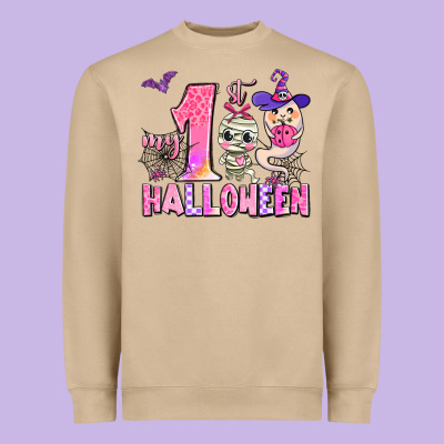 My First Pink Halloween Heavyweight Sweatshirt Designed By Adodesignshop