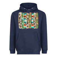Navy western brushstroke Heavyweight Hoodie - AdoDesignShop