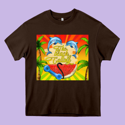 The Beach Is Calling Heavy Core Tee Designed By Tumblerdesignbyshophia