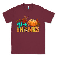 Burgundy give thanks Classic Tee - CowGirlArtShop
