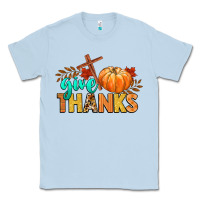 Dusty Blue give thanks Classic Tee - CowGirlArtShop