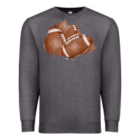 Charcoal Heather football patch Premium Sweatshirt - AdoDesignShop