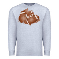 Heather Grey football patch Premium Sweatshirt - AdoDesignShop