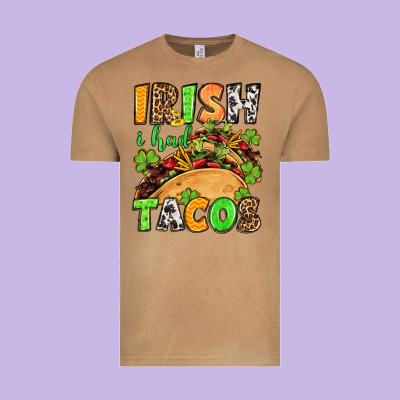 St. Patrick's Irish I Had Tacos Vintage Tee Designed By Oliviacreatesart