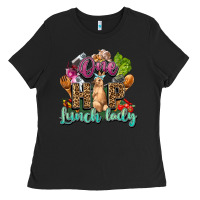 Black One hip lunch lady Easter Day Ladies Tee - HowdyJamesFarm