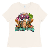 Bone One hip lunch lady Easter Day Ladies Tee - HowdyJamesFarm