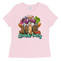 Bubblegum Pink One hip lunch lady Easter Day Ladies Tee - HowdyJamesFarm