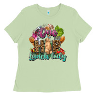 Matcha One hip lunch lady Easter Day Ladies Tee - HowdyJamesFarm
