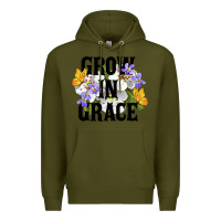 Army Green Grow In Grace Premium Hoodie - LillyAllenDesigns