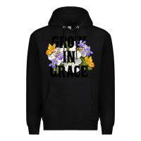 Black Grow In Grace Premium Hoodie - LillyAllenDesigns
