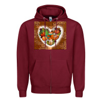 Burgundy western fall heart Zipper Hoodie - AdoDesignShop