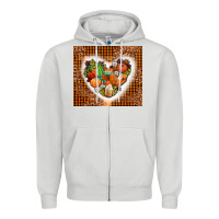 Dove Grey western fall heart Zipper Hoodie - AdoDesignShop