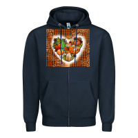 Navy western fall heart Zipper Hoodie - AdoDesignShop