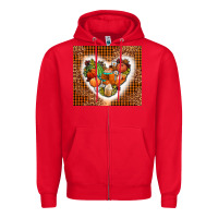 Red western fall heart Zipper Hoodie - AdoDesignShop