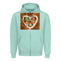 Seafoam western fall heart Zipper Hoodie - AdoDesignShop