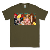 Army Green Farm animals with aztec Classic Tee - RanaPortraitStore