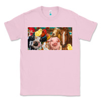 Bubblegum Pink Farm animals with aztec Classic Tee - RanaPortraitStore