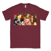 Burgundy Farm animals with aztec Classic Tee - RanaPortraitStore