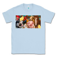 Dusty Blue Farm animals with aztec Classic Tee - RanaPortraitStore