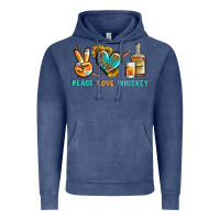 Vintage Denim Peace Love Whiskey Vintage Hoodie - BundleAndBundleShop